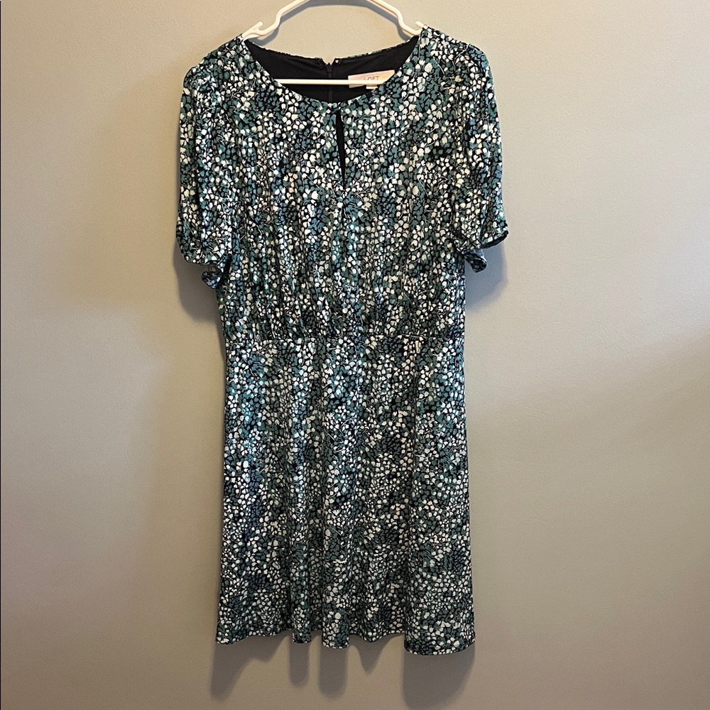 LOFT Black and White Floral Mini Dress